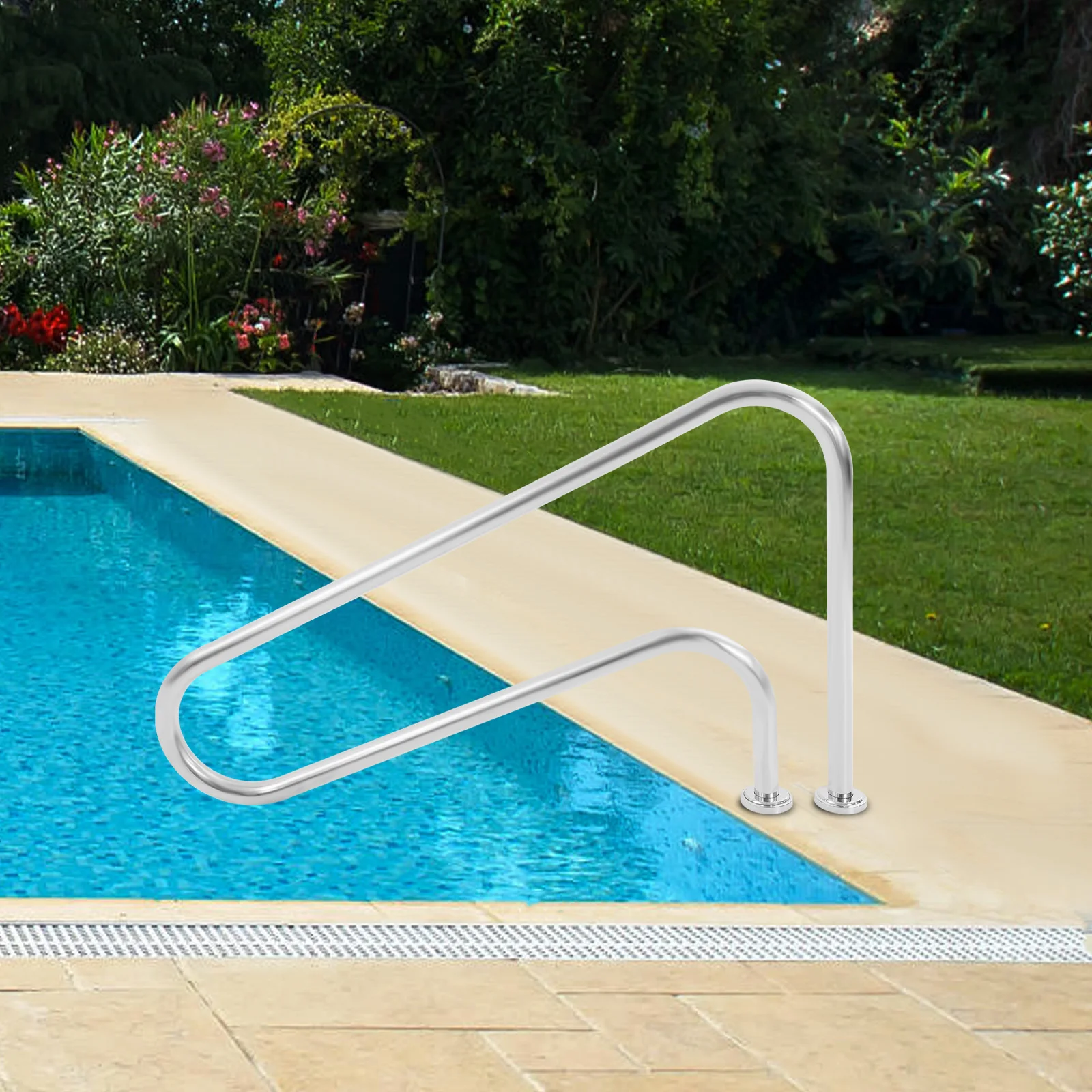 100kg Stainless Steel Pool Handrail Silver Pool Handrail Pool Handrail for In-ground Pools Private Swimming Pools