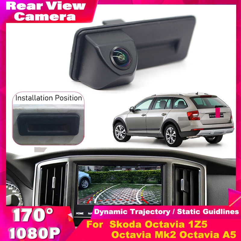 

170 ° CCD 1080P Автомобильная камера заднего вида на ручке багажника для VW Skoda Octavia 2 3 A5 Fabio Yeti Superb Roomster для Audi A1 A3 2010-2015