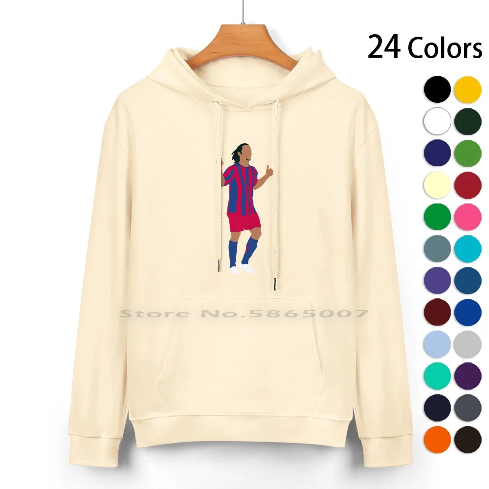 Ronaldinho. Pure Cotton Hoodie Sweater 24 Colors Ronaldinho Ronaldinho Brazil Brazil Football 100% Cotton Hooded Sweatshirt For