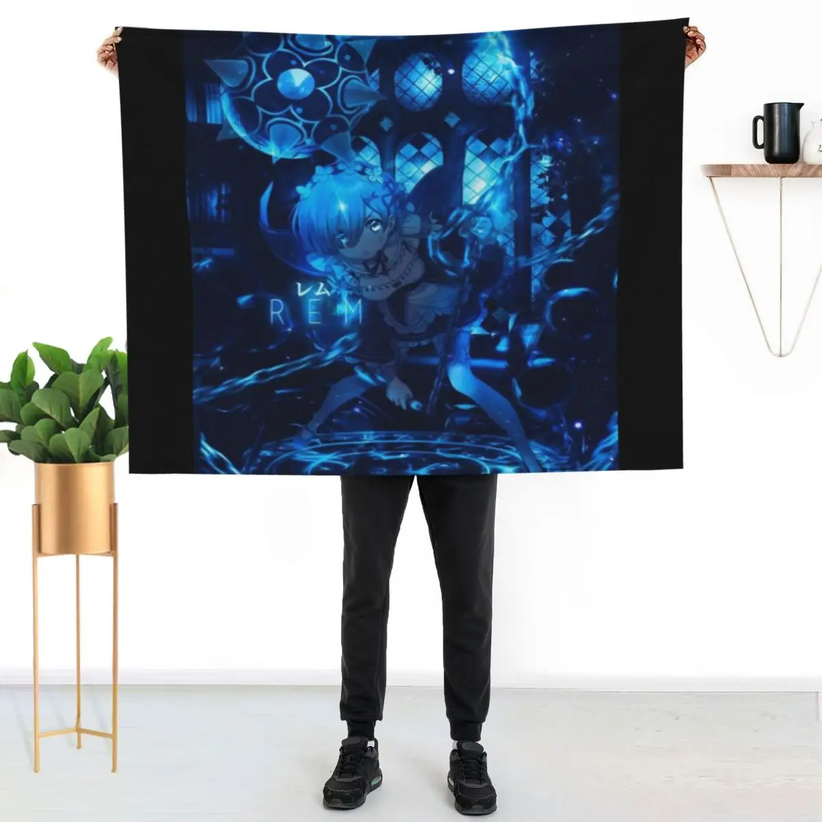 Rem (re zero) Throw Blanket Shaggy Custom Flannel Fabric Bed linens Softest Kid'S Blankets