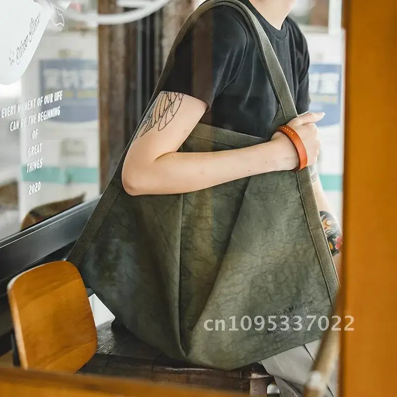 Maden Designer Toteกระเป๋าVINTAGEไนลอนกระเป๋าถือขนาดใหญ่ความจุไหล่ฤดูใบไม้ร่วงRetroกระเป๋ากันน้ํา 2022 สีเขียวใหม่