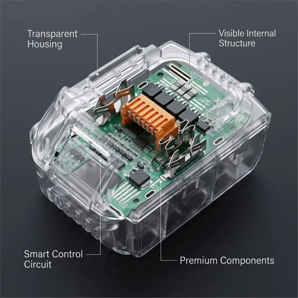 BL1830 10x18650 Lithium Battery Transparent Shell Case Box PCB Charging Protection Circuit Board for 18V Battery