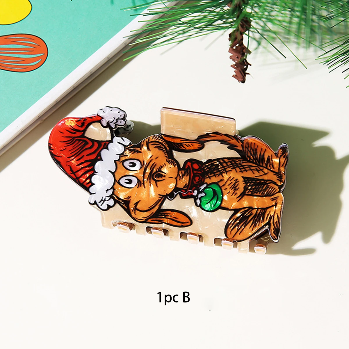 Christmas Santa Snowman Scratch Clip, Cartoon Versatile Shark Clip Holiday Atmosphere Hairpin, Gingerbread Man Christmas Hair Or