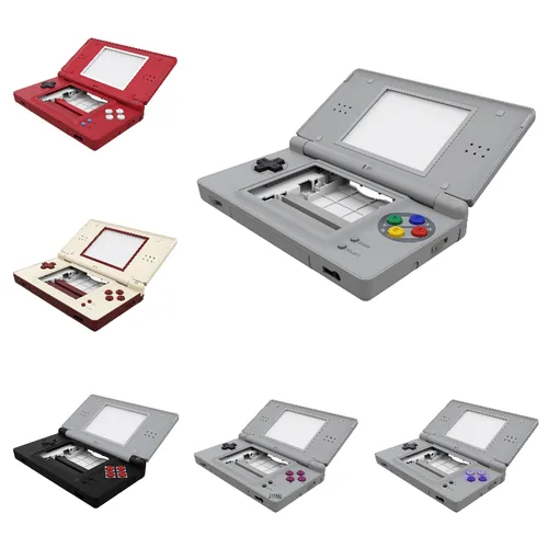 eXtremeRate Carcasa completa de repuesto para Nintendo DS Lite, funda con botones, lente de pantalla para NDSL - SFC SNES Classic
