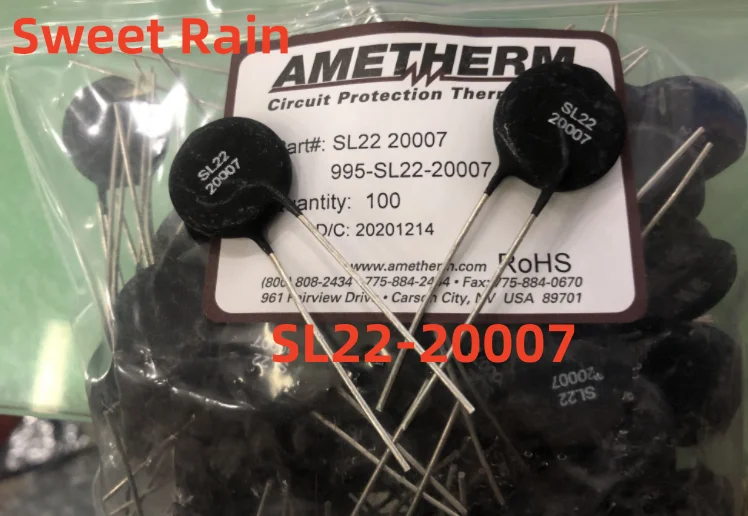 100%  New and original NTC SL22 20007 20R 20ohm 20 Ω 7A  22 mm NTC thermistor SL22-20007  Circuit Protection Thermistor