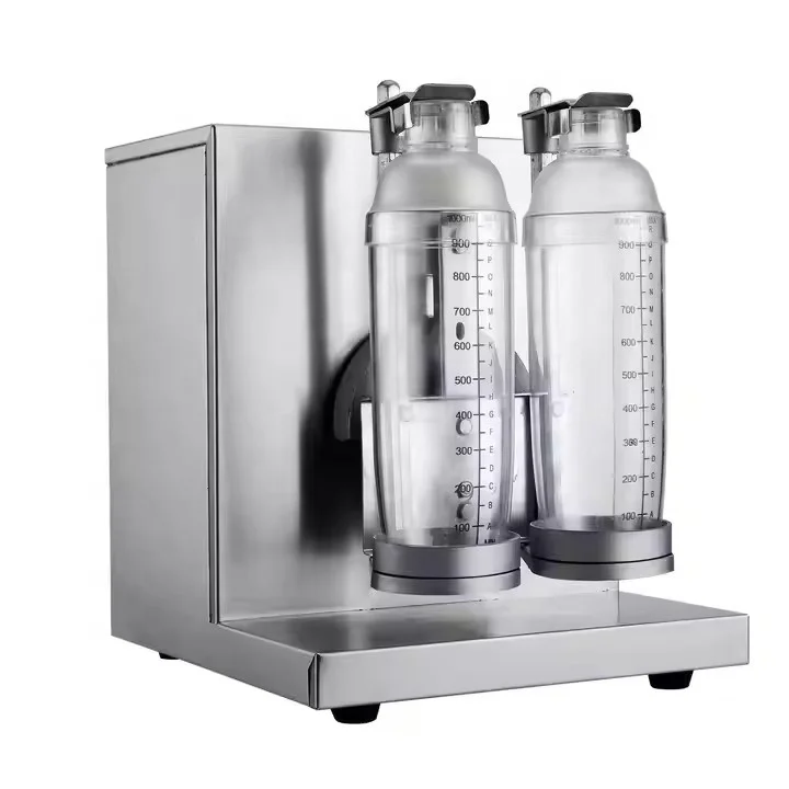 Commercial-Grade Electric High-Efficiency Portable Bubble Tea Shaker Machine Dual Stainless Steel Tanks 350-1000ml Capacity 120W