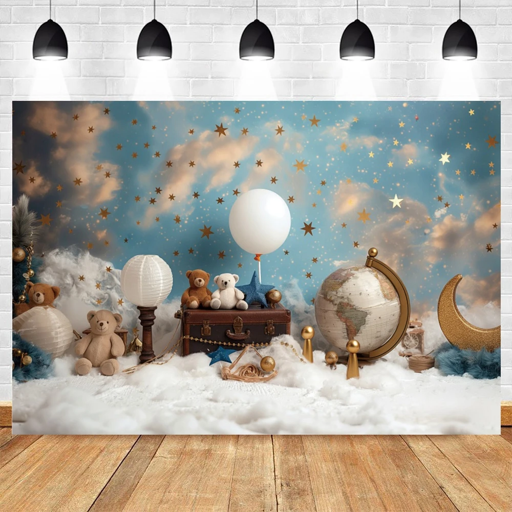 Newborn Baby 1st Birthday Party Backdrop Balloons Girl Boy Baby Shower Cake Smash Photography Background Decor Photo Studio Prop