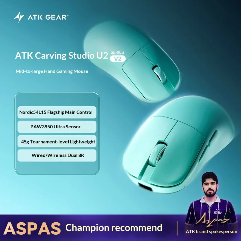 

Atk Wireless Gaming Mouse U2v2 Master Edition Lightweight Ergonomic 3950ultra Max Up To 20000 Fps For E Sports Computer Office