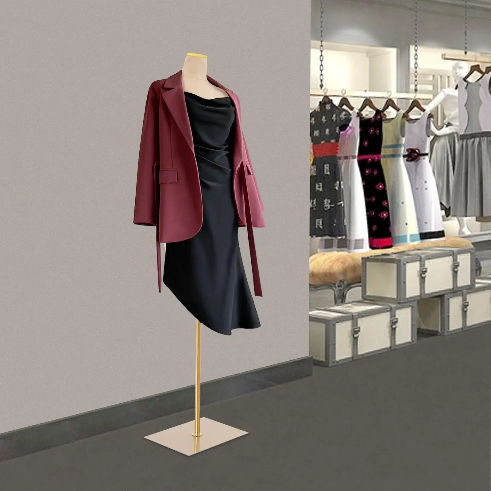 

NEW Slim waist women's clothing mannequin display prop - gold, suitable for boutiques, clothing stores, and window displays
