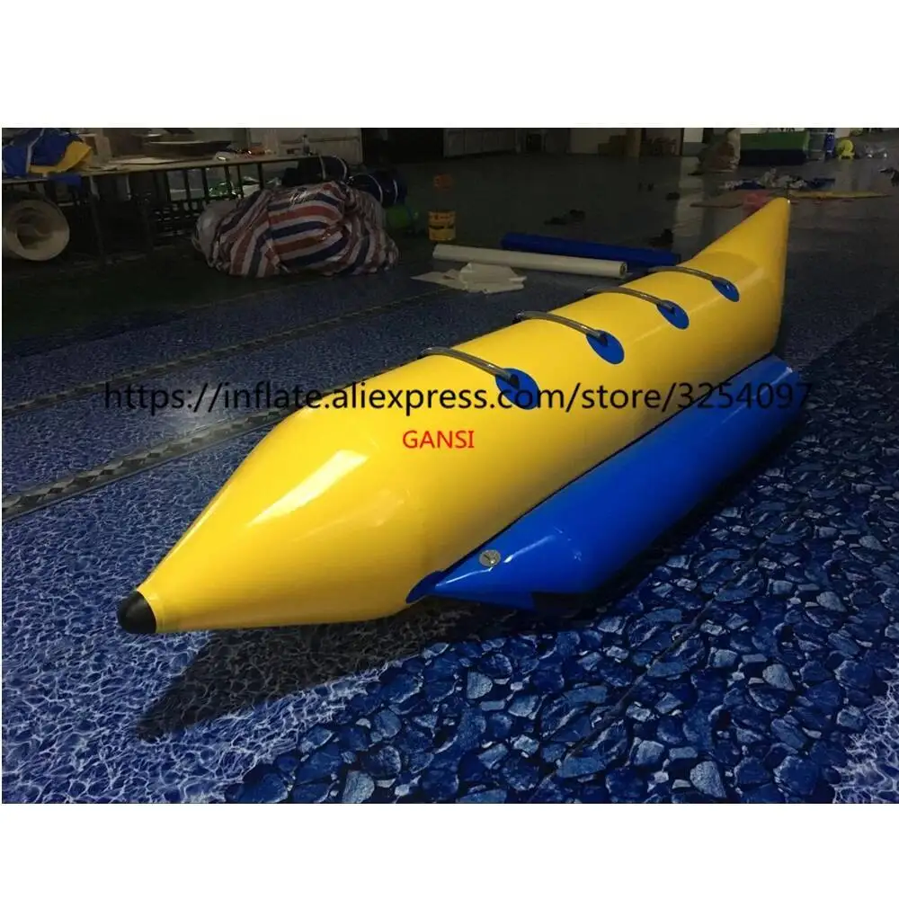 Guangzhou Factory Best Quality Crazy Inflatable Flying Boat 4 Seats Inflatable Ocean Banana Boat For Aqua Games