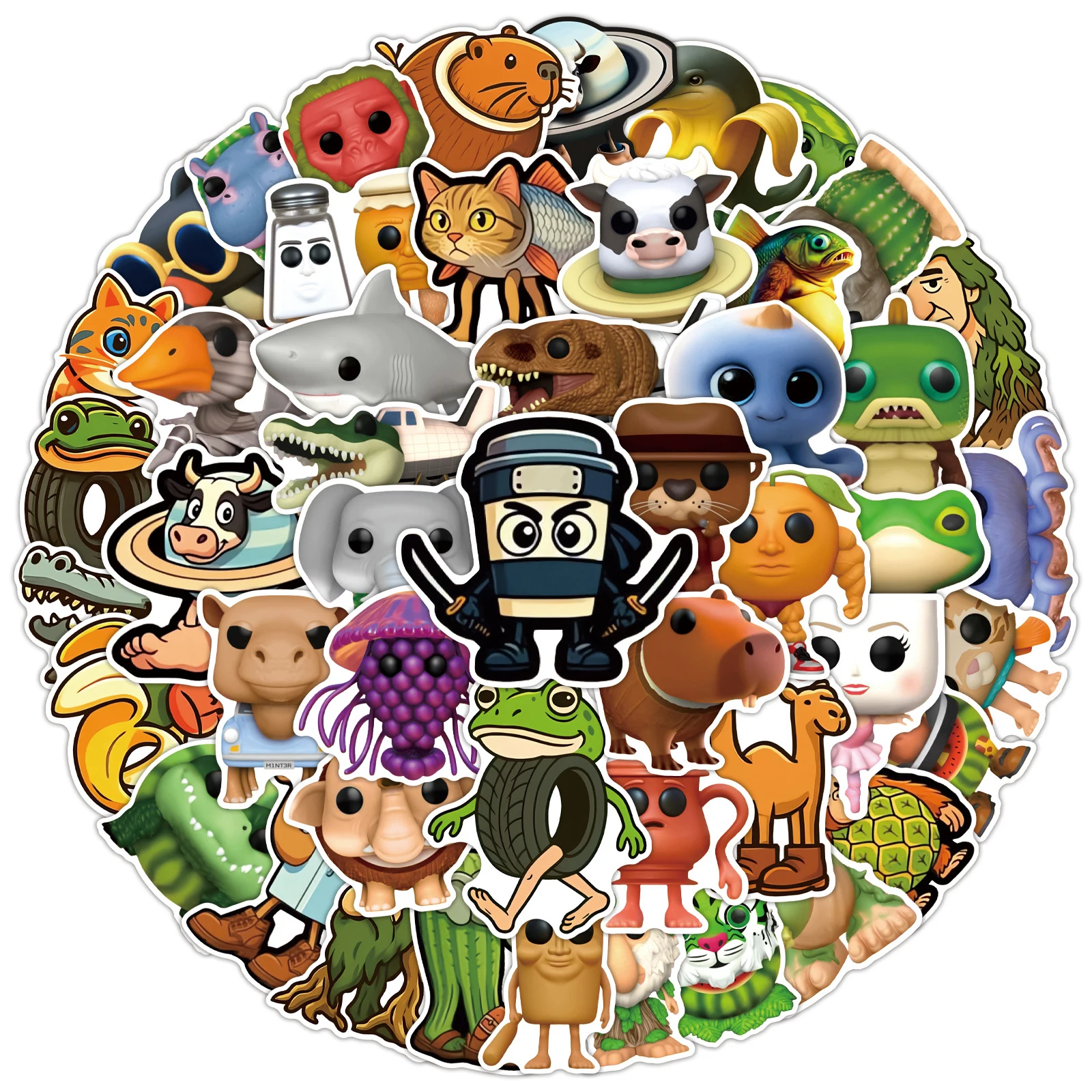 

10/55PCS Abstract Brainrot Abstract Stickers Tung Tung Tung Sahur Funny Graffiti Personalized Creative Decals Toy for Laptop Cup