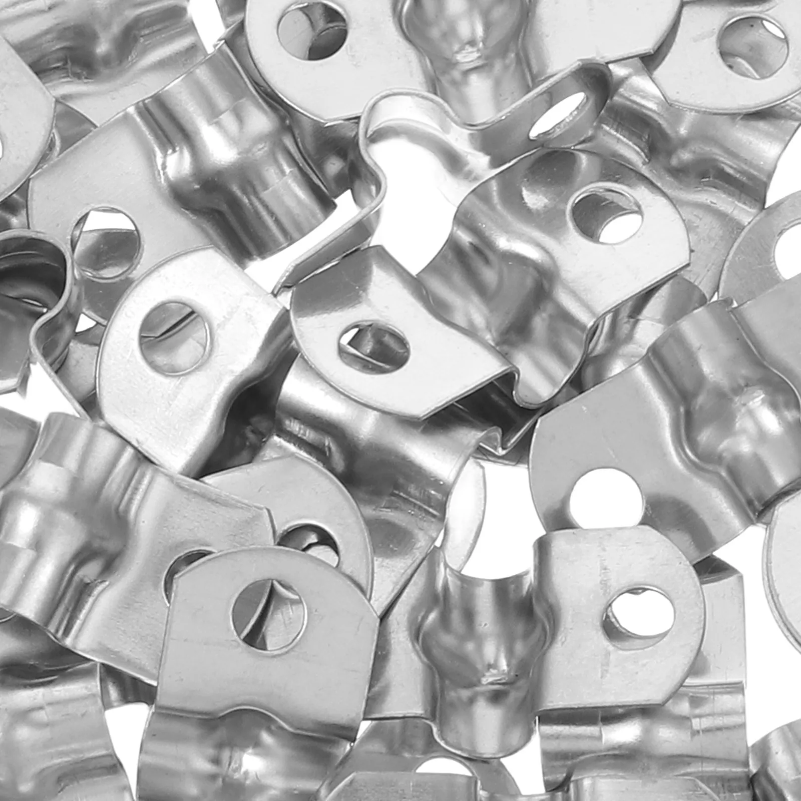 50Pcs Stainless Steel U-Clamp Pipe Bracket Heavy Duty Metal Saddle for Tubes Cables Hoses Plumbing Fixing Industrial Mounting