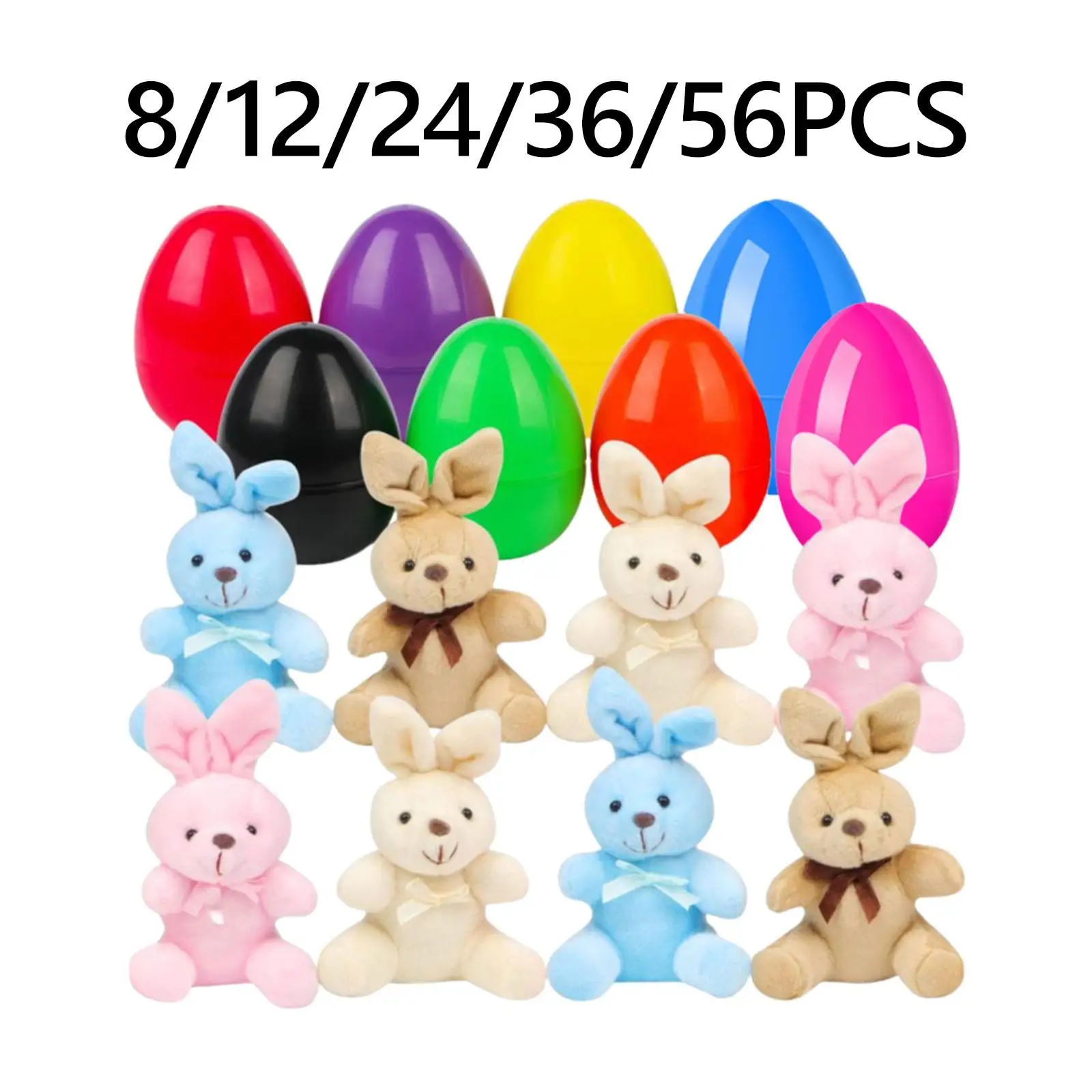 Easter Egg and Plush Bunny Toy Set Decorative Collectibles Easter Decoration