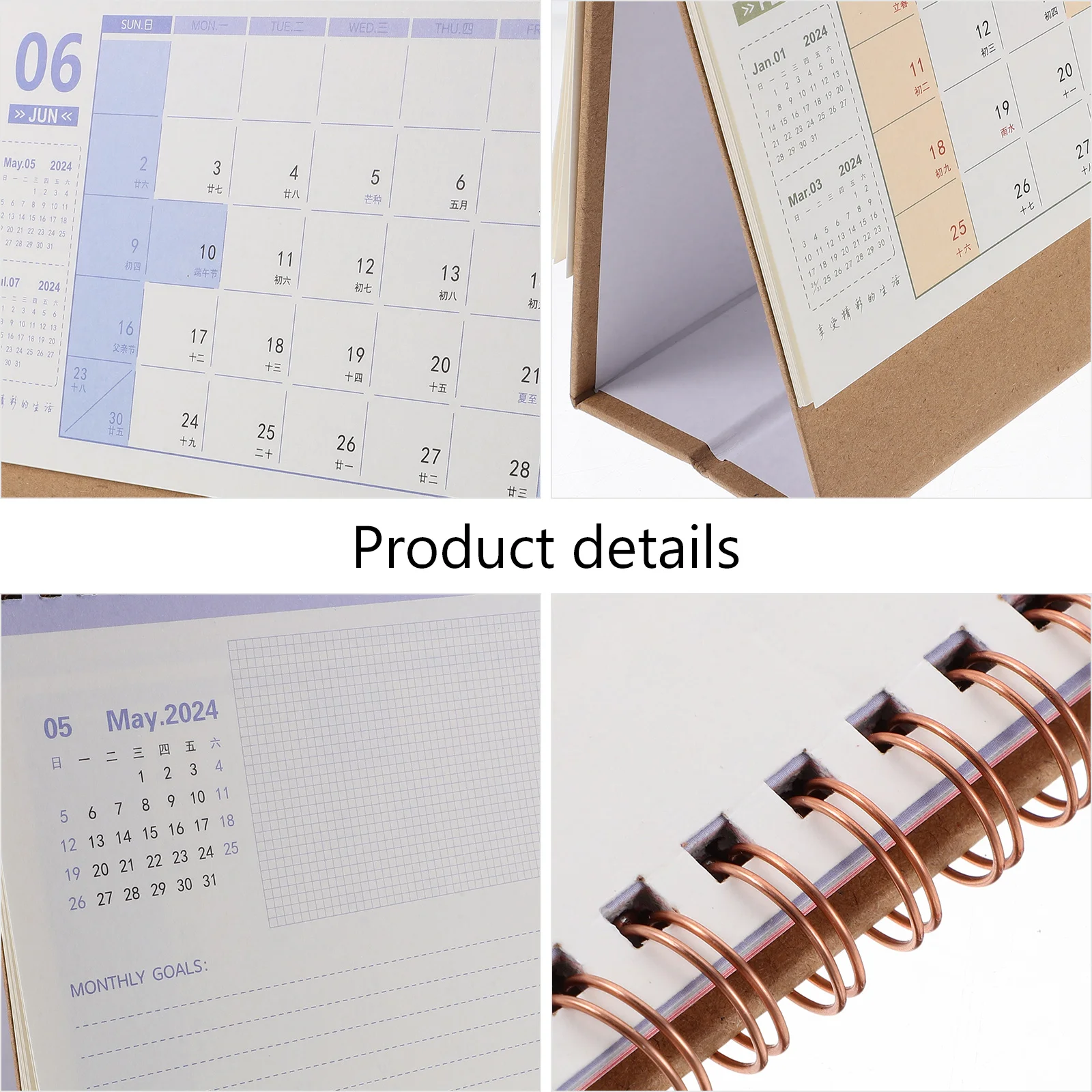 2024 Desk Calendar 2024 Schedule Calendar Desktop Table Small Simple Countdown Decoration Paper