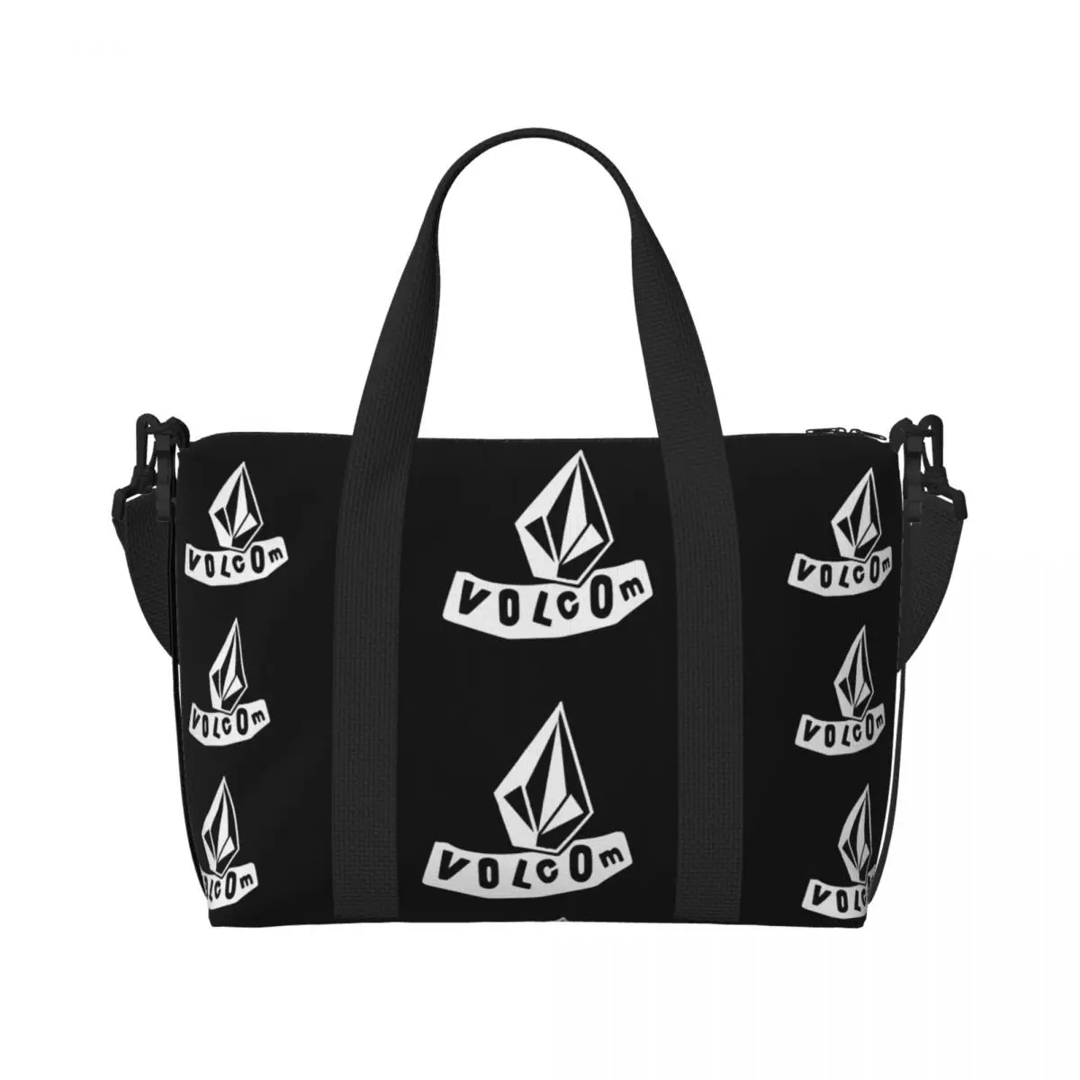 Custom Large Volcoms Logo Tote Bag Women Shopping Shoulder Gym Beach Travel Bag