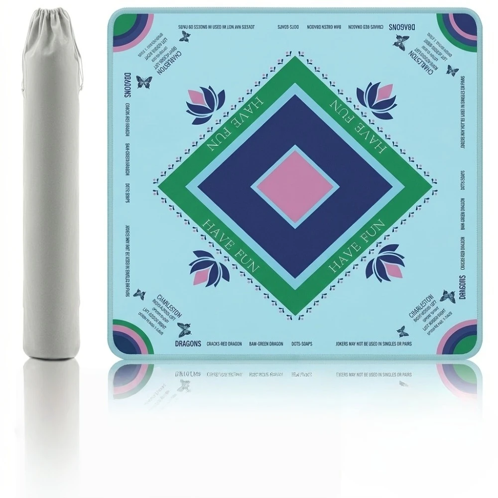 Mahjong Mat for Table American Mahjong Mat Anti-Slip Noise-Reducing Table Cover for Mahjong Poker Board Games Dominoes Card Game