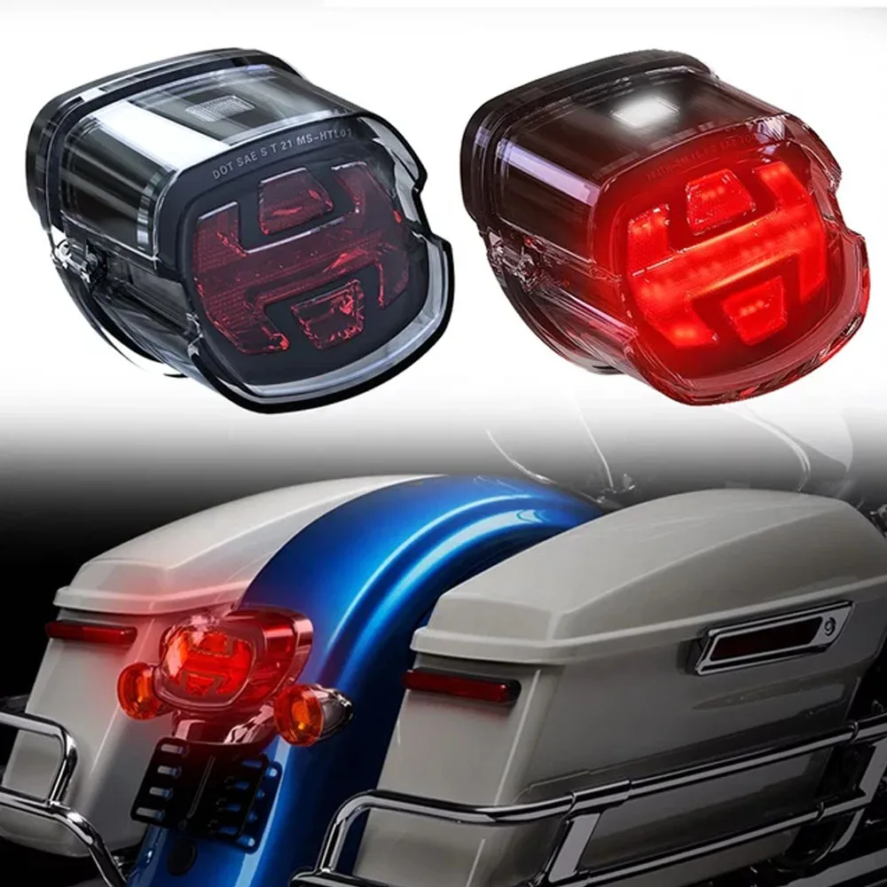 Motorcycle Smoke LED Brake Tail Light For Harley Sportstser Touring Road King Electra Glide Road Glide Dyna Softail Standard FXS