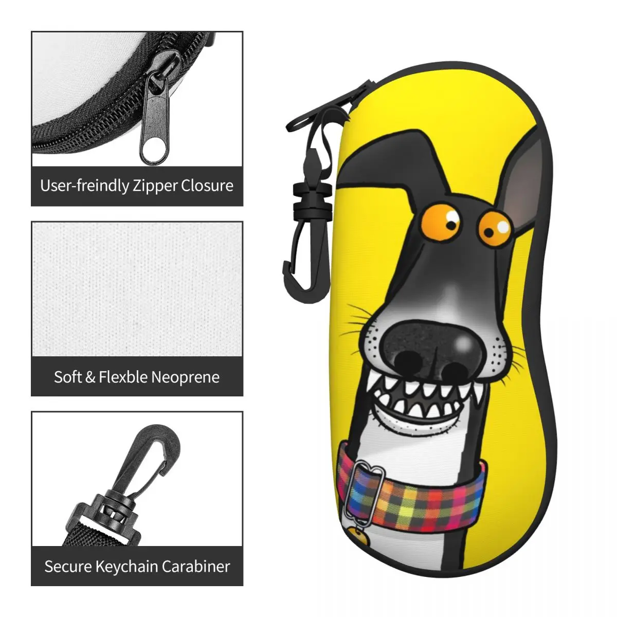 Custom Teefs Humour Sighthound Shell Eyeglasses Case Cartoon Italian Greyhound Whippet Dog Glasses Case Sunglasses Box Pouch