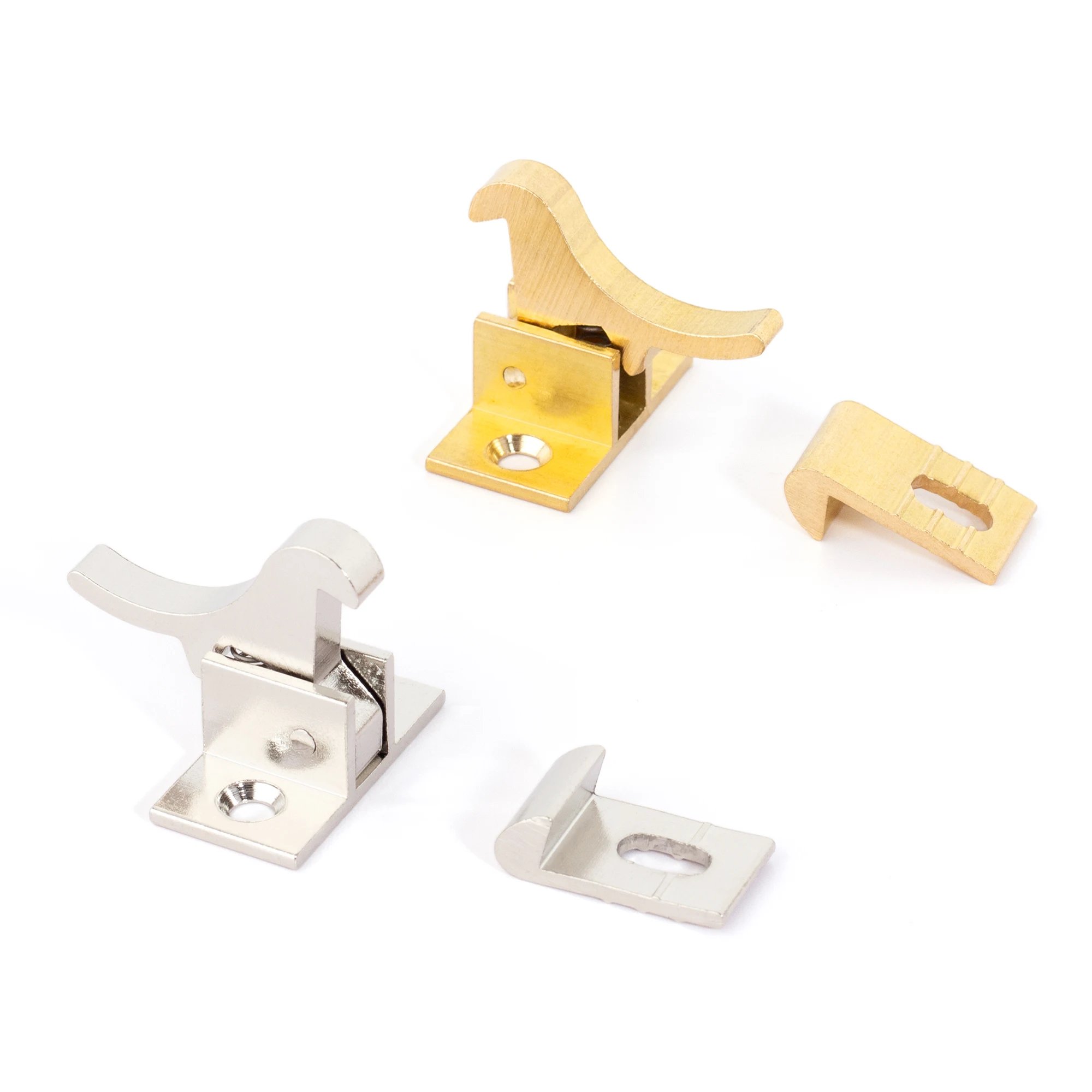 Brass Cabinet Door Catch Security Elbow Latch Lock Metal Closure for Window Drawer Closet Furniture Wooden Sliding Doors