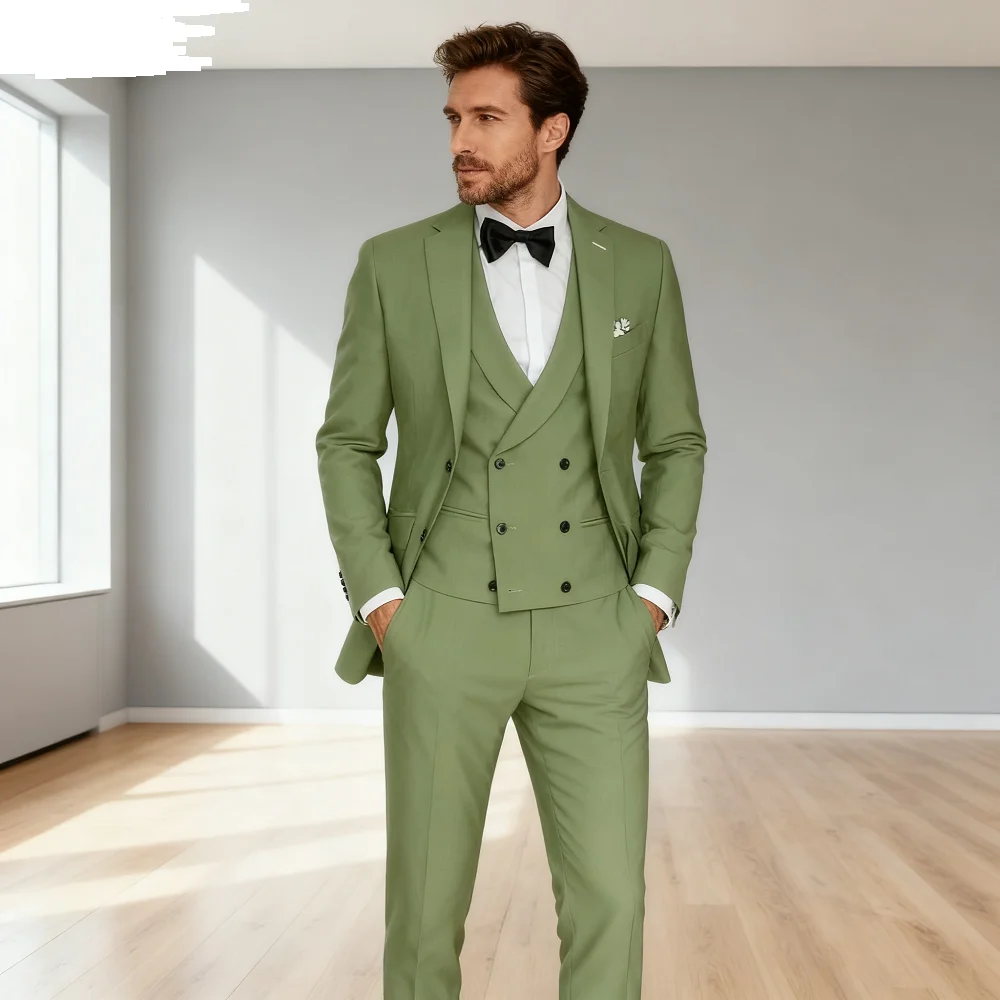 

Terno Masculino Masculino with Lapela Sewed, Smoking Blazer, 3 Piece SetSlim-fit, single-breasted design suitable for various oc