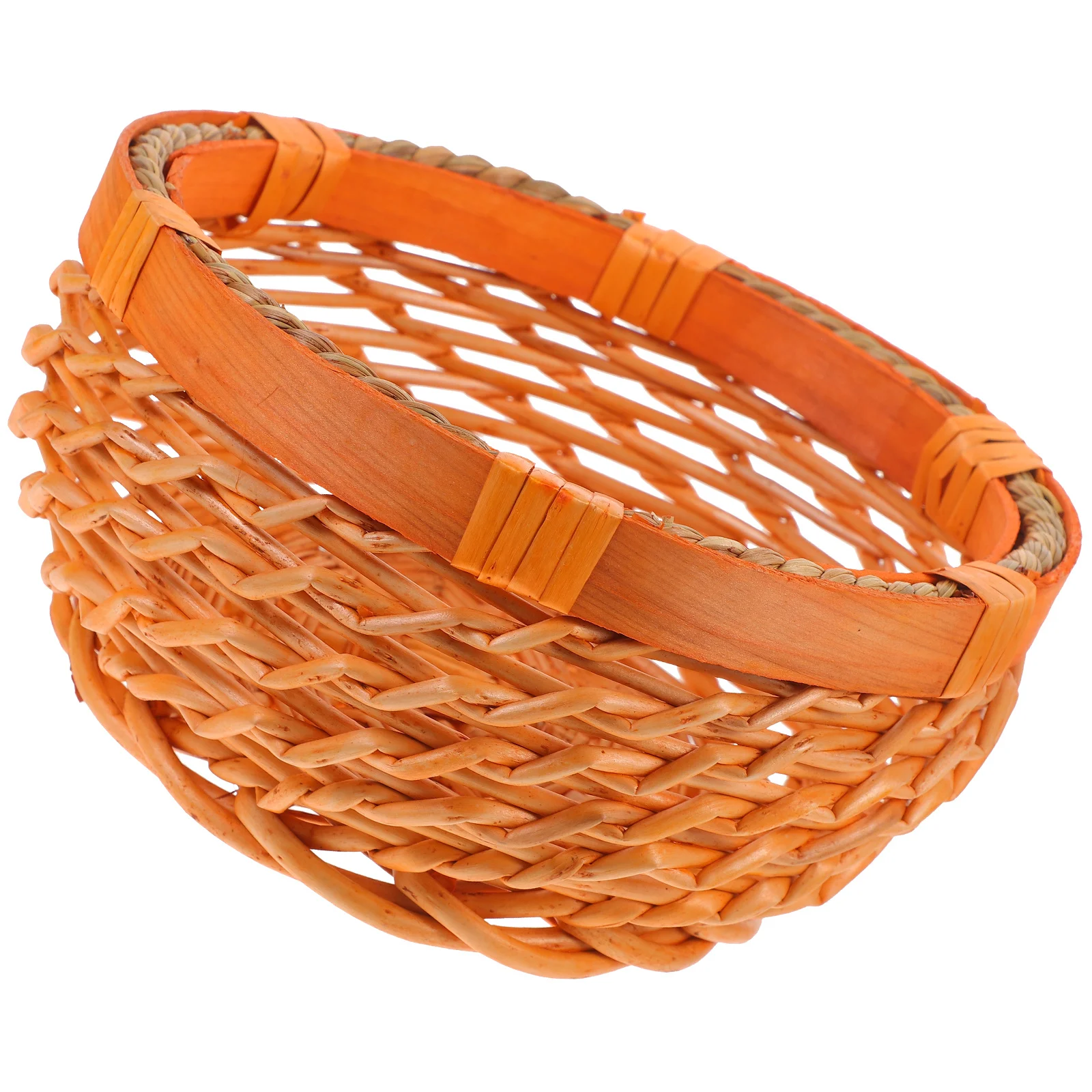 

Rattan Woven Storage Basket Vintage Small Woven Basket for Bread Fruit Snacks Kitchen Storage Organizer Desktop Decorative Box