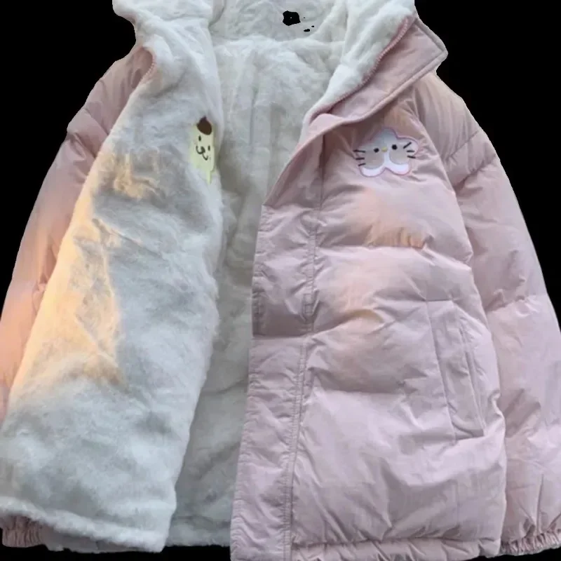 

Pochacco Kawaii Autumn Ins Winter MINISO Anime Cotton Padded Jacket Cute Cartoon Thick Student Leisure Loose Coat Gifts for Girl