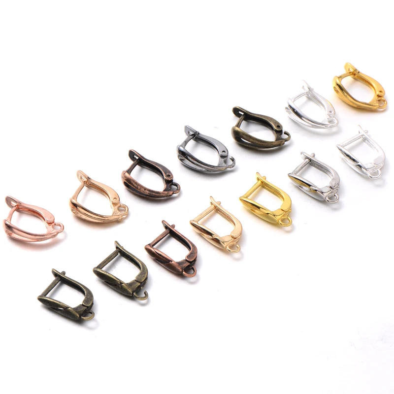 6Pcs 18X11Mm Alloy Bronze French Hooks Lever Back Open Loop Hook Earring Base for Earring Clips Clasp Jewelry Making Accessories