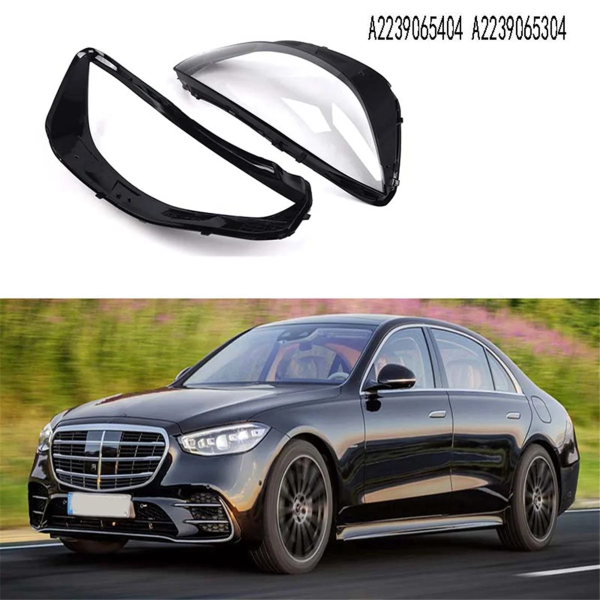 For Mercedes Benz S-Class W223 2021 Right Headlight Cover Transparent Head Light Lamp Lens Headlight Mask A2239065404