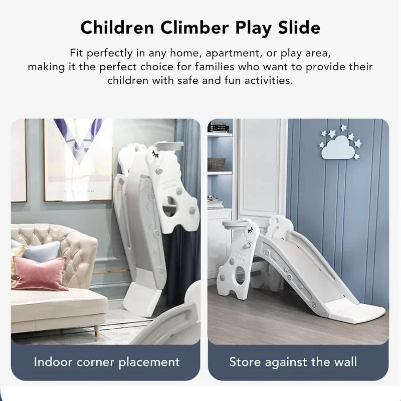 Kids Slide Folding Sheep Slide Super Load-bearing 2 Stairs Climber Play Slide for 6 Month to 2 year Toddler Outdoor/indoor
