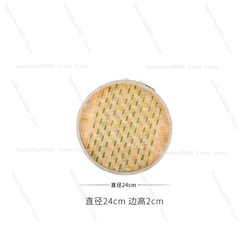 Handmade bamboo woven dustpan bamboo woven steamed rice flour round dustpan  plaque drying decorative products