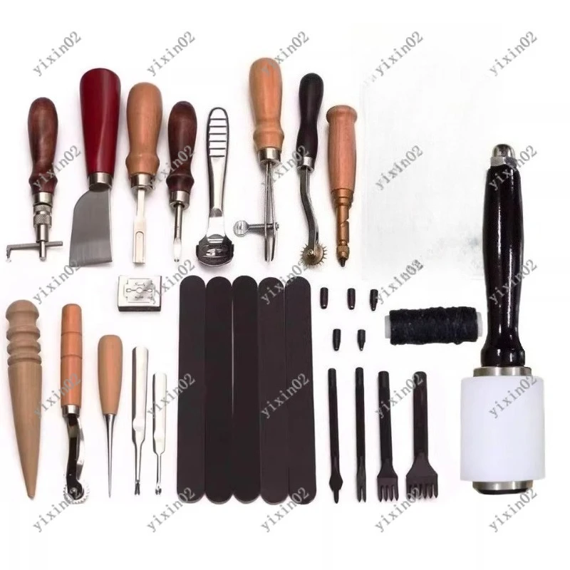 

DIY Leather Craft Basic Kit Lacing Chisel Edge Beveler Groover Cowhide Hand Sewing Tools