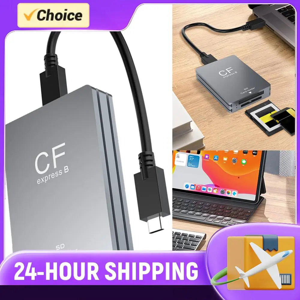 

Устройство для чтения карт памяти 2-в-1 CFexpress Type B и SD, адаптер USB 3.2 10 Гбит/с с двумя слотами, поддержка Android/Windows/OS для SLR-камер