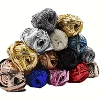 4 Pcs Imitation Leather Cloth Strip Yarn for Crocheting and Knitting 100g/PC 36yd/PC  Durable Polyester Fiber