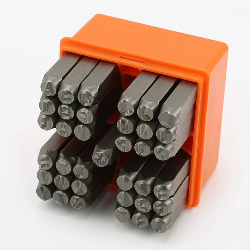 37 Pcs Number Stamp Set Letter Stamp Set 6MM (1/4 Inch) Metal Punch Stamp Kit DIY Arts And Crafts Supplies