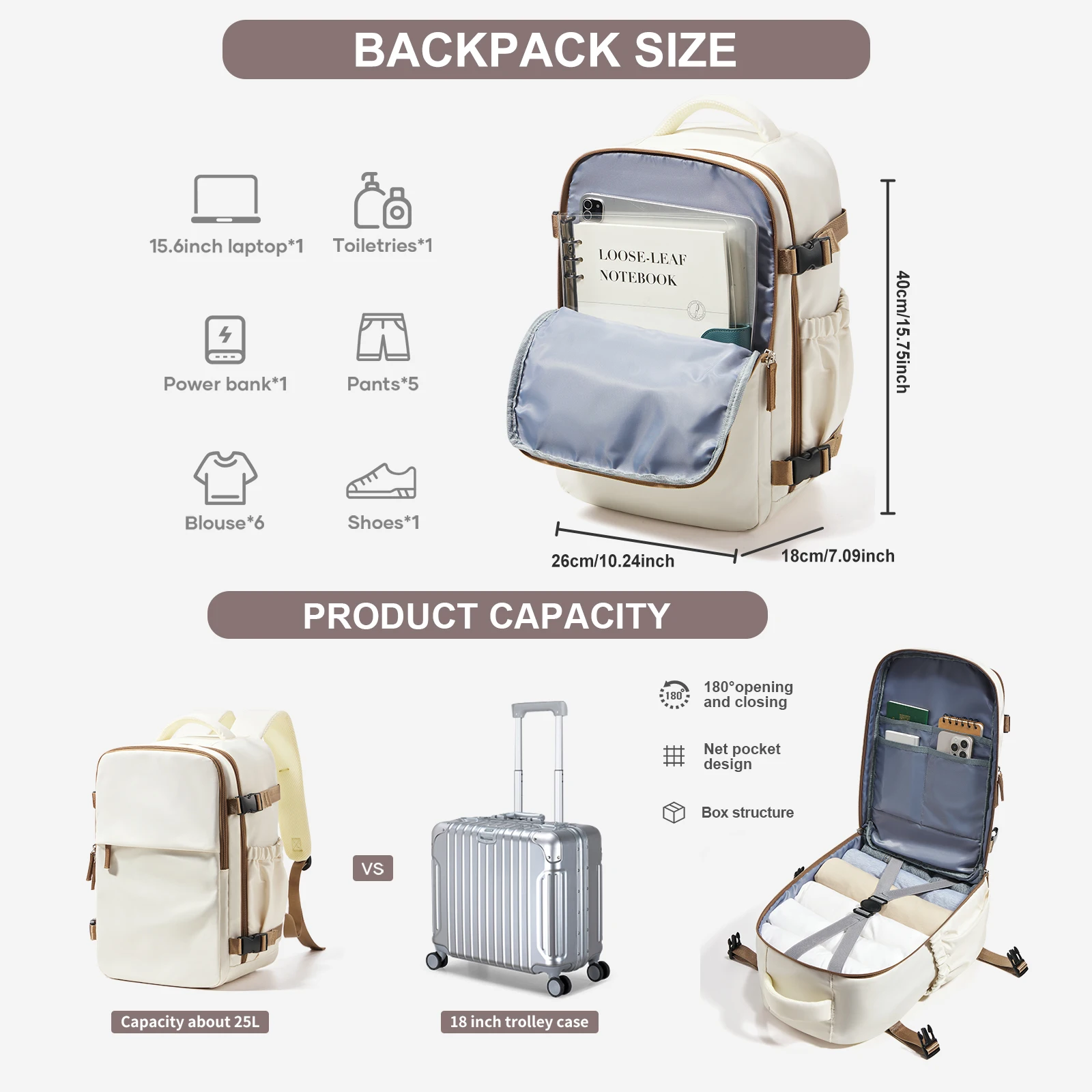 Cabin Airplane Travel Backpack 40x30x20, Hand Luggage Cabin Backpack Wizzair 40x30x20 Carry-Ons Men Women 15.6 inch Laptop Bags