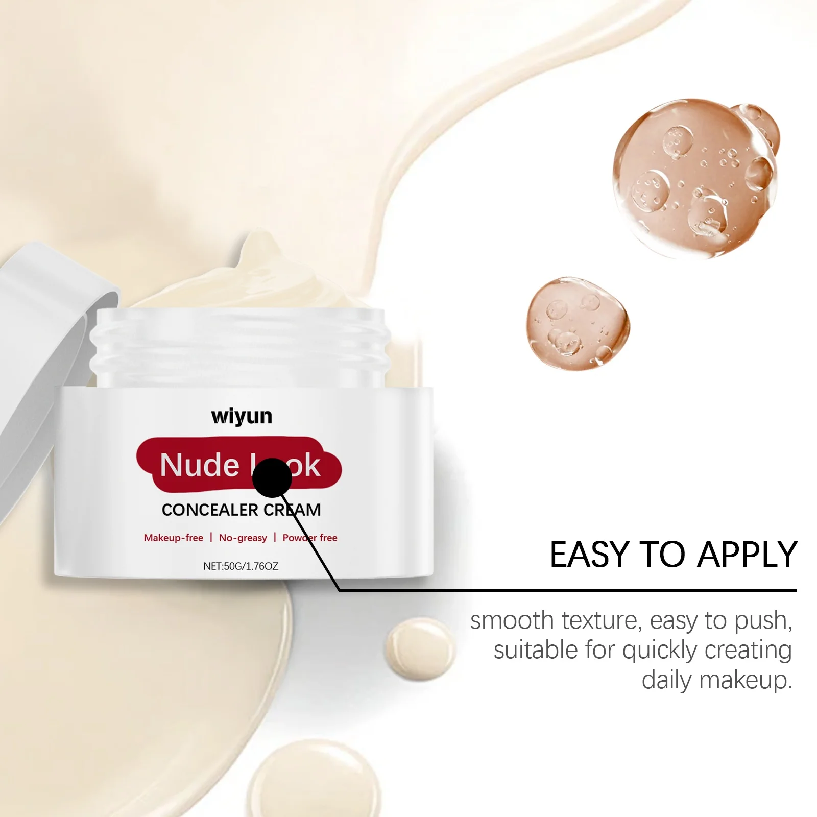 كريم أساس مرطب للمكياج عاري، كريم أساس، خافي عيوب البشرة، خفيف، ناعم، يسيطر على الزيت، مرطب ومرطب #5