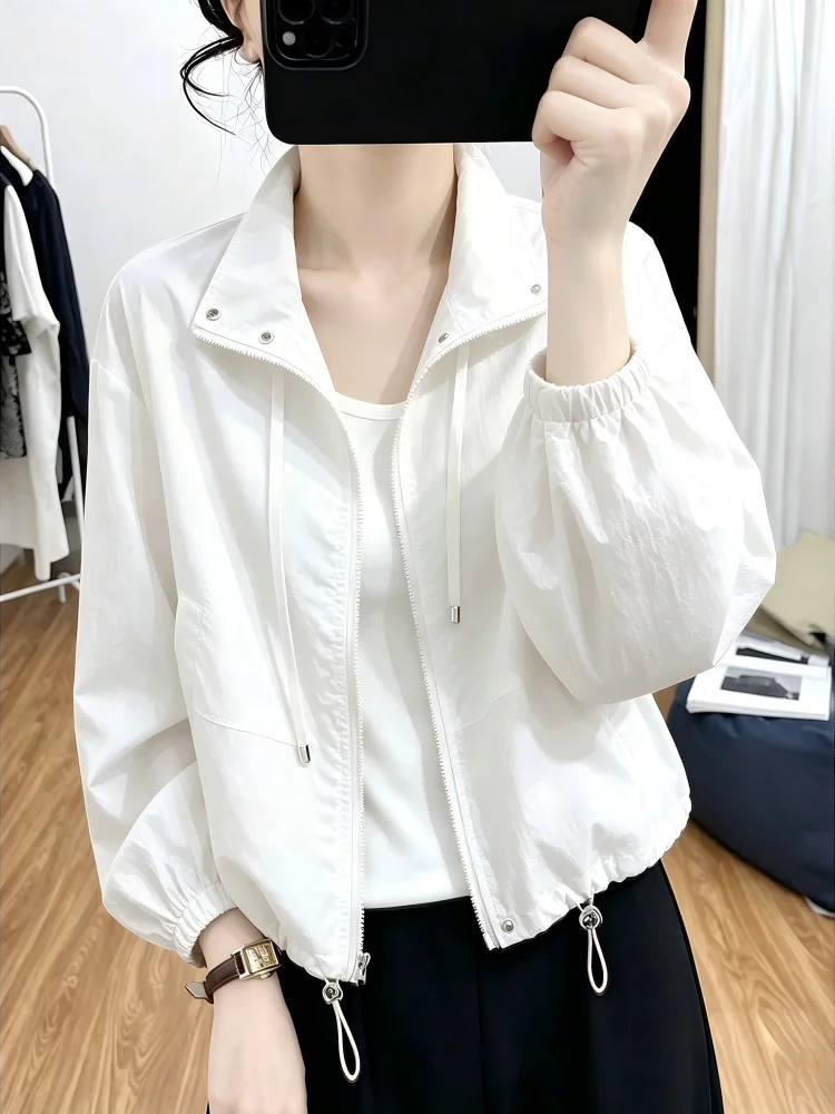 Yellow Goose Short Lightweight Casual Sun Protection Jacket Commute Style Standard Fit Zipper Closure Iron-Free for Small Fig...