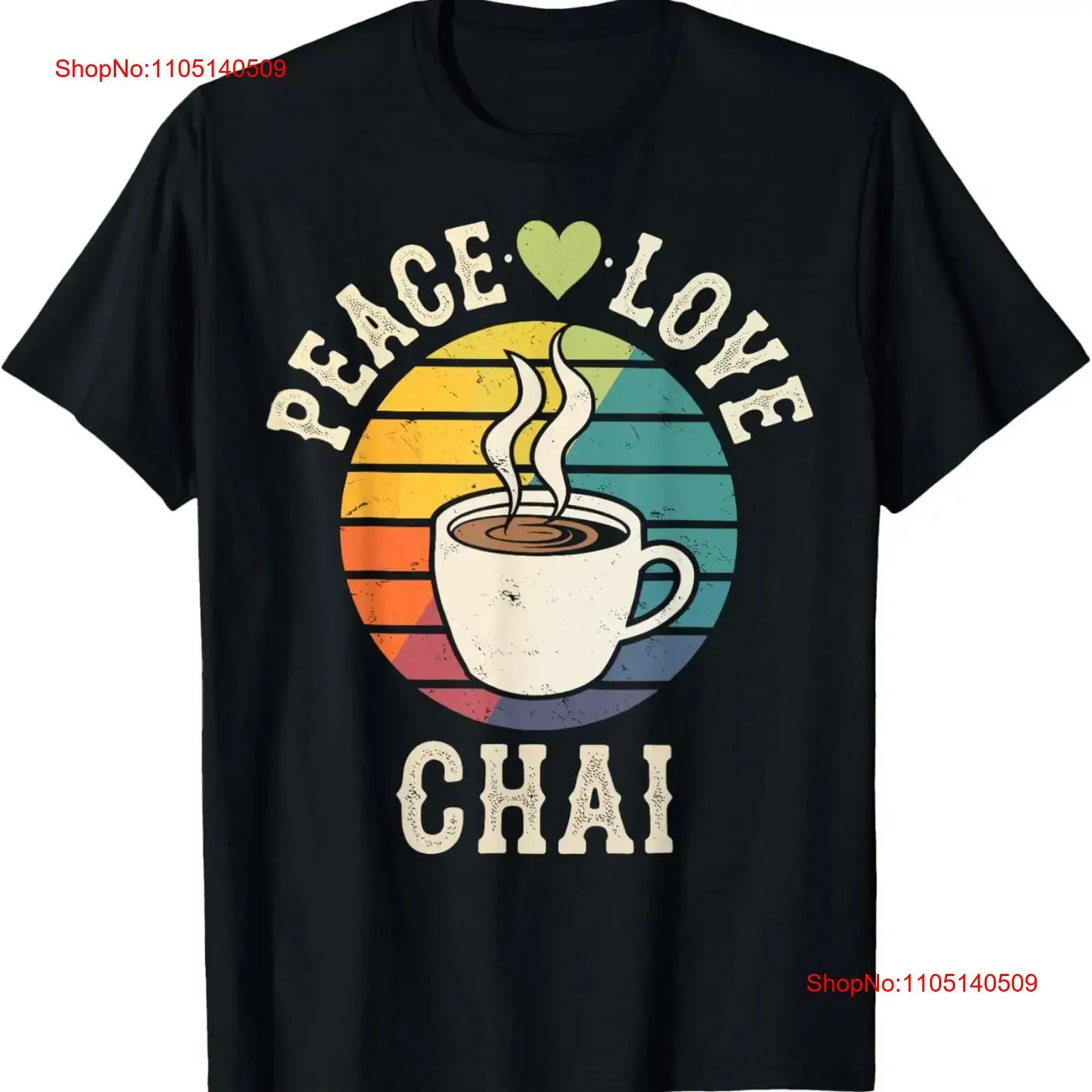 Camiseta Peace Love Chai Tea Latte vintage lavada versátil transpirable gráfico estirado ligeramente cómodo elegante