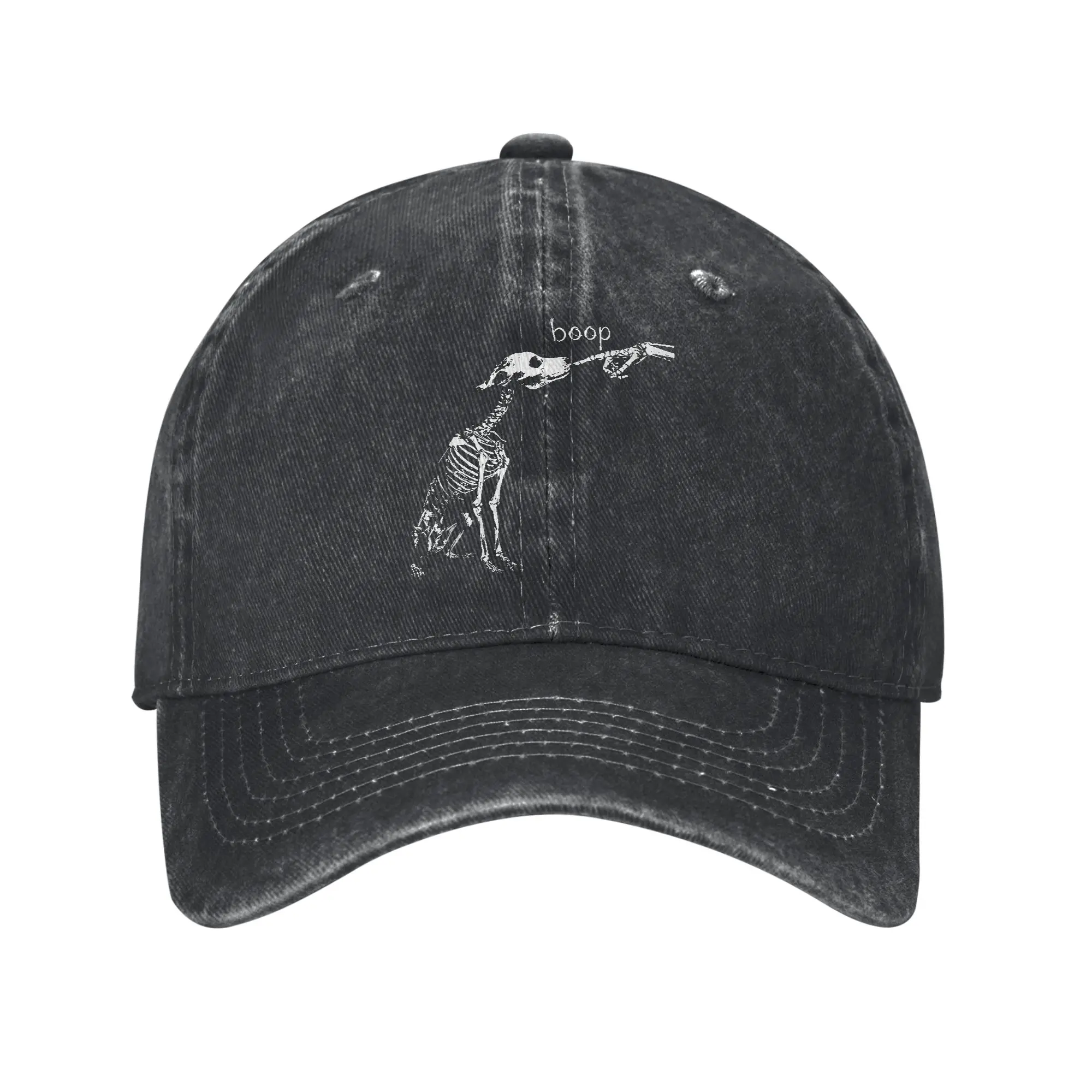 Boop Dog Skeleton Hand Meme Spooky Halloween Dog Lover Meme Sun Baseball Cap  Men Women Design Trucker Hat Gym Snapback Cap