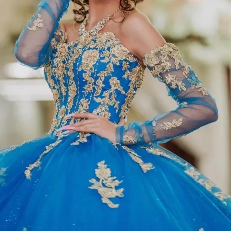 Vestido personalizado de princesa dulce 16 14 para quinceañeras, vestido de fiesta de graduación con apliques de encaje y hombros descubiertos para debutante de 15 anos