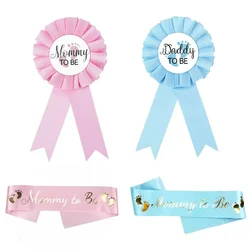 Mommy To Be Daddy To Be Badge Shoulder Sash for Gender Reveal Party DIY Decoration Baby Shower Favors Gift Supplies