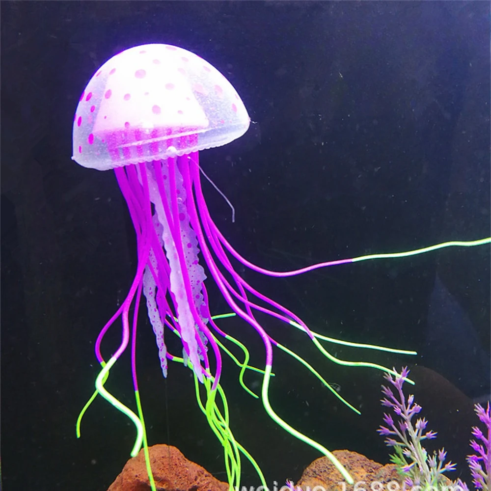 Colorful Artificial Jellyfish Glowing Aquarium Simulation Ornaments Fish Tank Live Luminous Decor Aquatic Landscape Pet Supplies