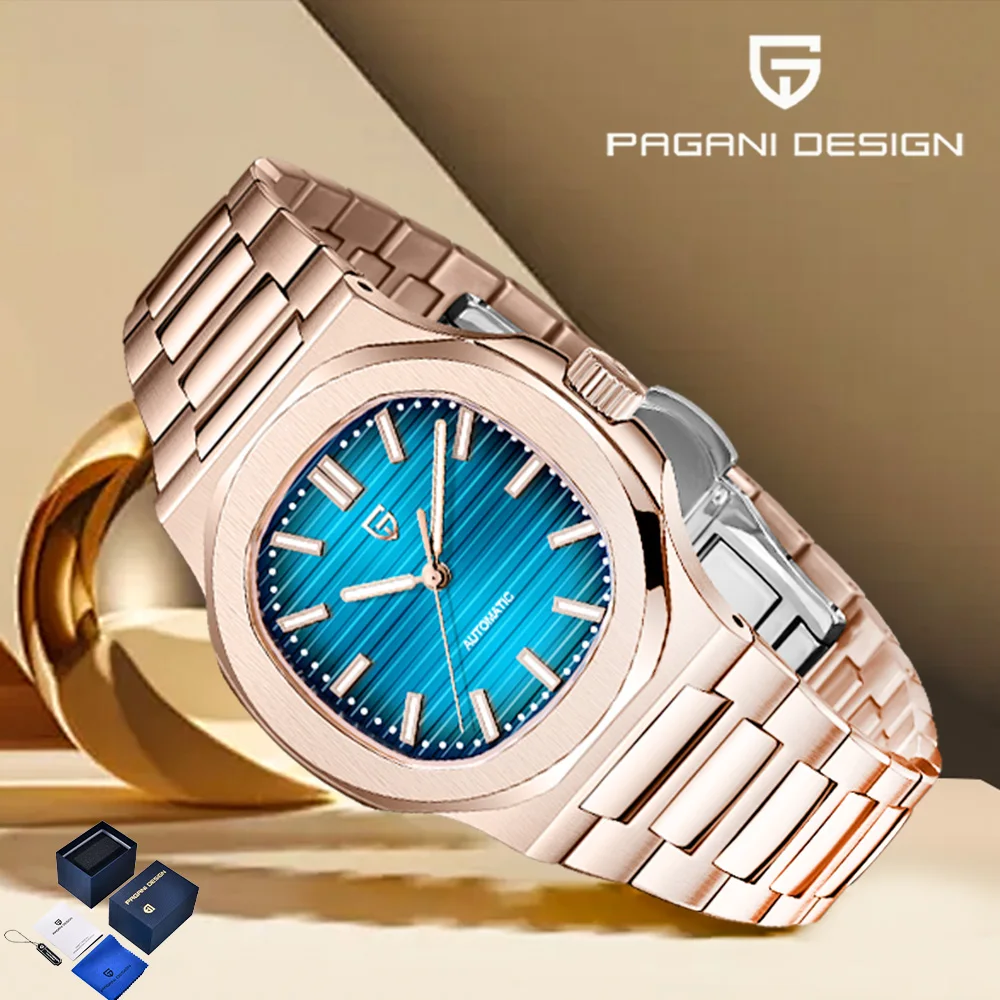 Relógio de Design Pagani 2026, Relógio Mecânico Masculino de Moda, Aço Inoxidável, Safira, Movimento ST6, Relógio Automático Masculino com Caixa de Presente Elegante