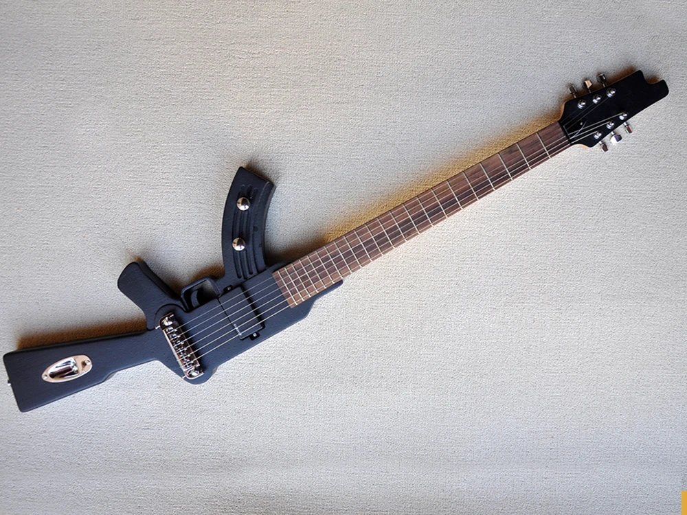 Left Hand Gun Shaped Electric Guitar with Rosewood Fretboard,22 Frets,Gold Hardware,Customizable