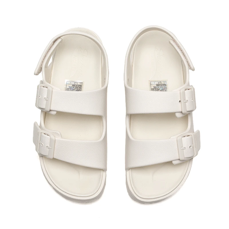 Skechers Women's Foamies Lightweight Casual Molded Sandals Outdoor Beach Shoes Bathroom Sandals Casual Slippers 111597-Wht