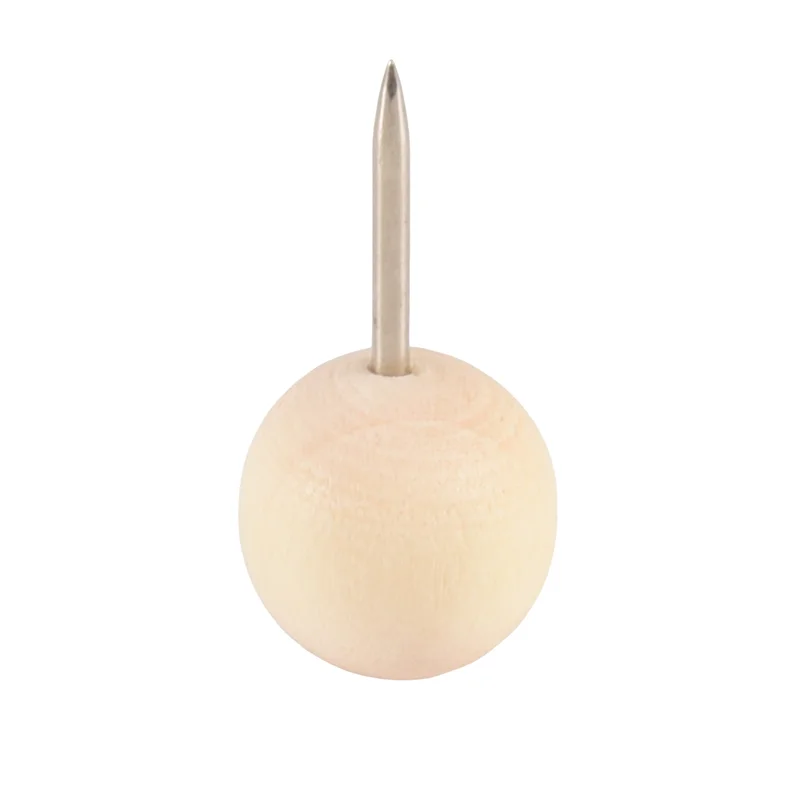

-A96P 130Pcs Round Wood Decorative Push Pins, Wood Head And Steel Needle Point Thumb Tacks For Photos, Maps And Cork Boards