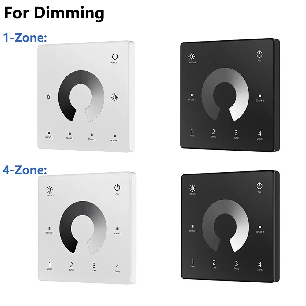 Bezprzewodowy przełącznik ściemniacza LED V1 + dotykowy pilot RF DC5V/12V/24V 8A PWM do jednokolorowej taśmy LED COB 5050 3528 ściemniania