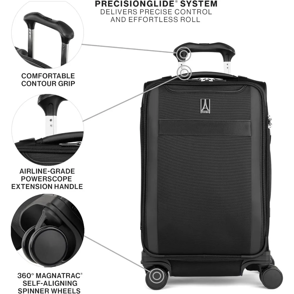 Equipaje de mano giratorio expandible ligero 8 maletas TSA Lock unisex para viajes de 21 pulgadas