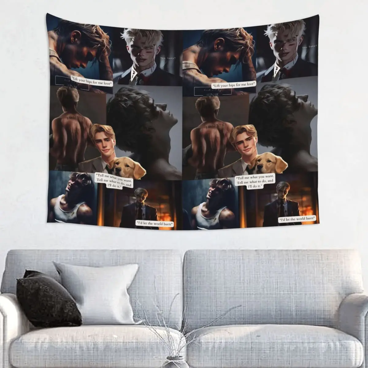 Aaron Warner Tapestry Wall Hanging Print Polyester Wall Tapestry Shatter Me Art Wall Blanket Dorm Decor 95x73cm