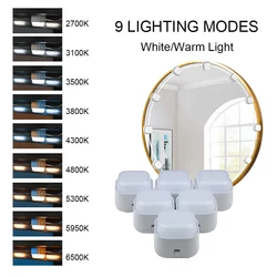 Wiscolor  Lampe de chevet LED  Miroir lumineux  Luminaire USB pour salle de bain et coiffeuse  Dimmable Pour Miroir de Maquillage Lumière LED 12 Ampoules